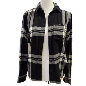 So Perfectly Soft Flannel Black and White Size XXS Juniors